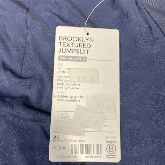 Athleta Brooklyn Jumpsuit Womens Plus Size 26 NWT Blue Leopard Stretch - Picture 5 of 6